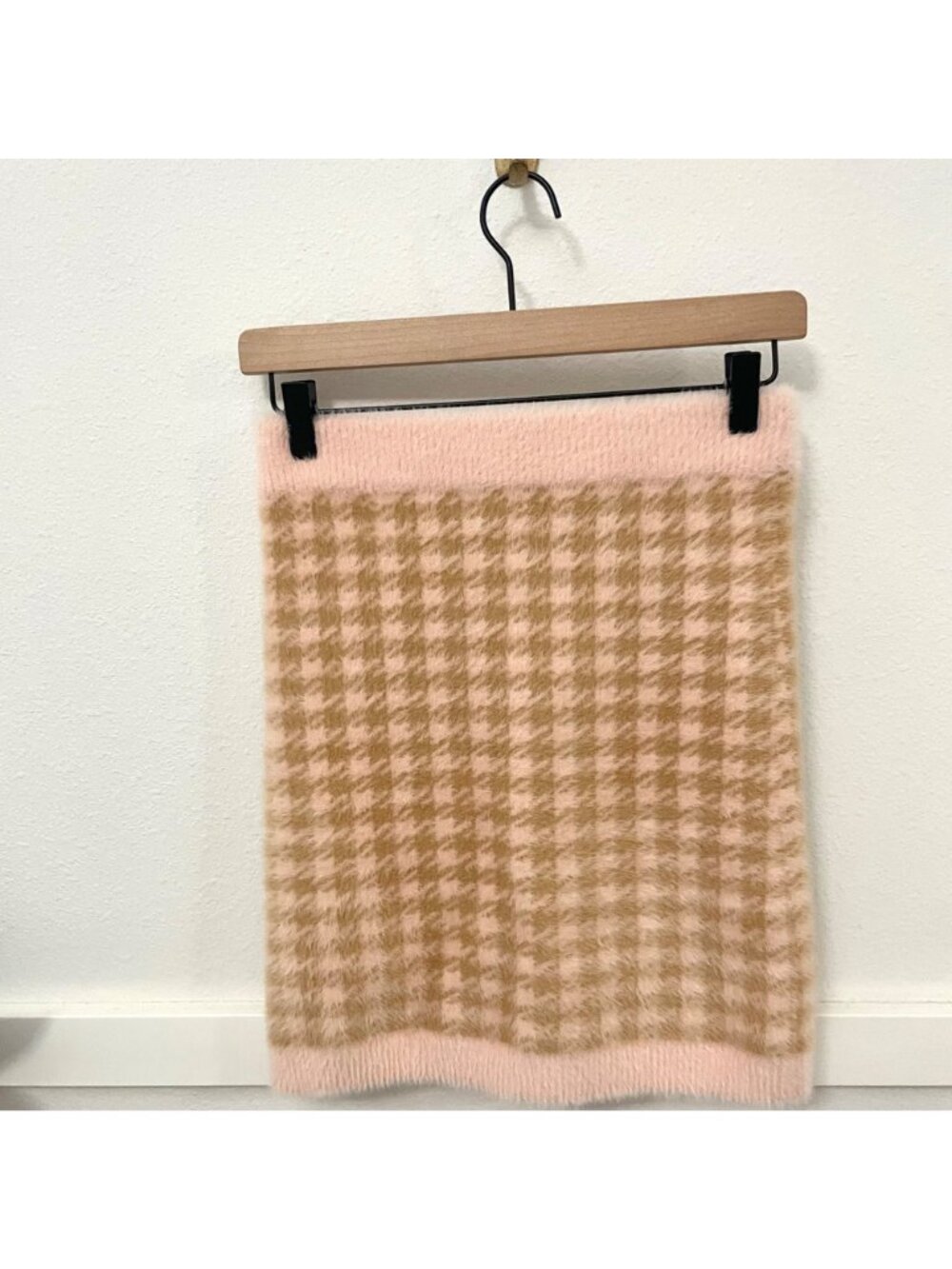 For Love & Lemons Cher Cardigan Tank Skirt Set M Light Pink Orange Houndstooth - Picture 12 of 12